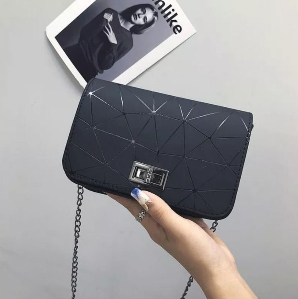 Black Geometric Pattern Small Purse